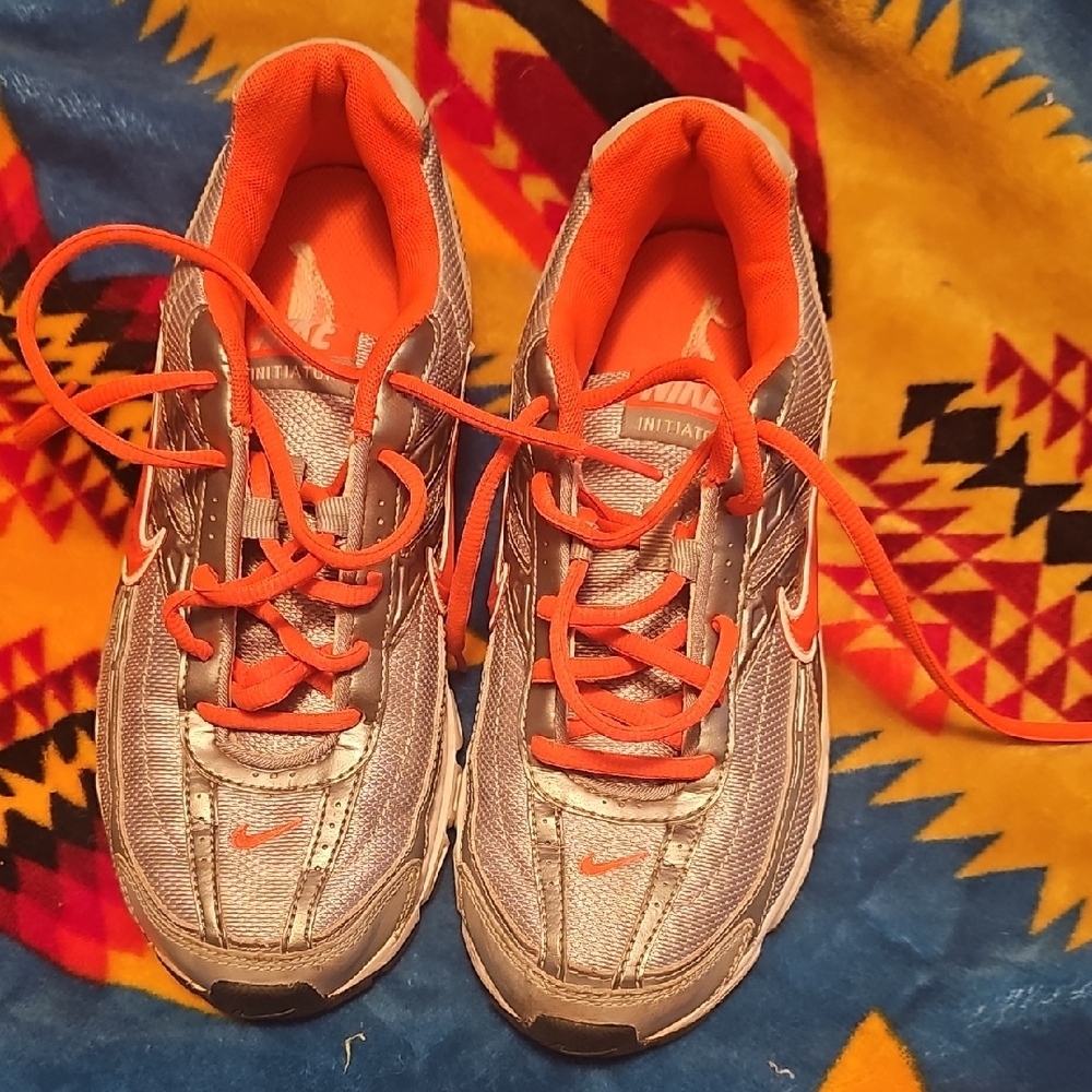 Nike Silver and Orange Running Shoes